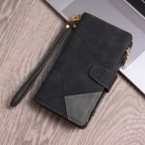 Wallet Line Splicing Zipper Leather Case For Samsung Galaxy S24 Ultra S23 Plus S22 S21 S20 FE A05s A14 A15 A34 A35 A53 A54 A55