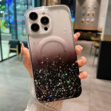 Magnetic Case for iPhone 17 Air 16 15 14 13 12 11 Pro Max Plus Cover Wireless Chagre for Magsafe Epoxy Glitter Star Soft Clear Shell Funda