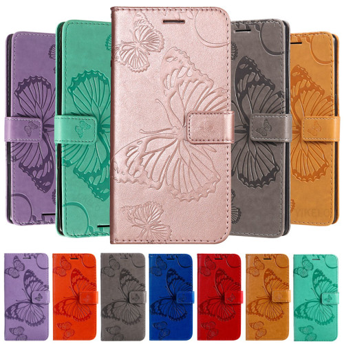Big Butterfly Case For Samsung Galaxy S24 S23 S22 S21 S20 Ultra S10 Lite E S9 S8 Plus 5G S7 Wallet Card Leather Phone Book Cover