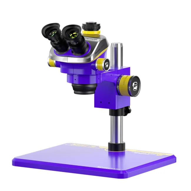 MECHANIC 4K Pro Camera 7-50X Continuous Zoom 360 ° Lift Rotation Anti Slip Silicone Triocular Microscope for Mobile Phone Repair