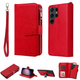 Wallet Multi-card 2-in-1 Zipper Magnetic Flip Leather Case For Samsung Galaxy S24 Ultra S23 Plus S22 S21 S20 FE A14 A15 A34 A54