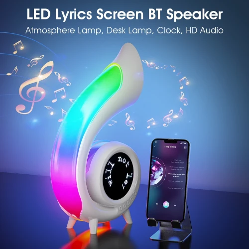 BT Speaker Multifunctional 6 in 1 LED RGB Wireless Speaker Alarm Clock