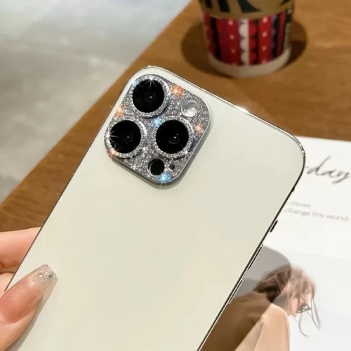 Glitter Full Cover Camera Lens Protector Glass For IPhone 16 15 14 13 12  Pro Max Lens Ring Protection Film On IPhone 12 13Mini