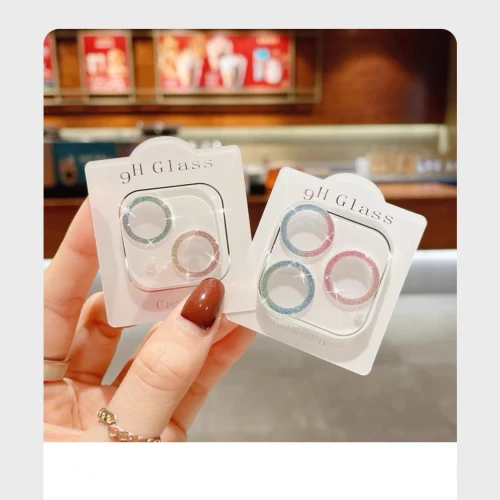 For IPhone 16 15 14 13 12 11 Pro Max 14Plus Glitter Camera Protectors For IPhone 13 12 Mini 11 14 Pro Max Full Coverage Lens Glass Film Cover