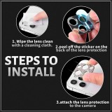 Glitter Camera Lens Film For iPhone 16 15 14 13 12 11 Pro Max 13 12 Mini 14 15 Plus Metal Diamond Camera Lens Ring Protector