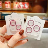 For IPhone 16 15 14 13 12 11 Pro Max 14Plus Glitter Camera Protectors For IPhone 13 12 Mini 11 14 Pro Max Full Coverage Lens Glass Film Cover