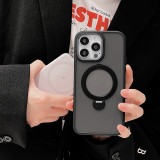 For Magsafe Metal Magnetic Ring Rotating Bracket Shockproof Phone Case For IPhone 17 Air 16 15 14 13 12 11 Pro Max Plus Bumper Back Cover