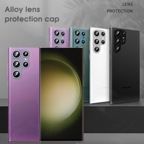 Armor Matel Camera Protector Cover For Samsung Galaxy S24 S23 S22 Ultra  Tempered Glass Lens Cap SamsungS23 Samung S 23 Ultra Plus
