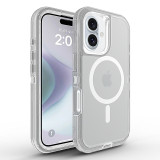 Luxury 3 in 1 Defender Clear Magnetic Case For Iphone 17 Air 16 15  14 13Pro Heavy Duty Drop-proof Protective Cover For Iphone 16 Pro Hard Case