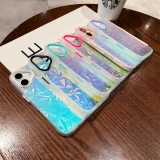 Aurora Gradient Diamond Glitter Case for iPhone 16 15 14 Pro Max Plus 11 12 13 Laser Colorful Color Contrast Shockproof Cover