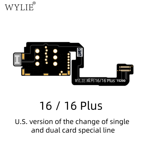 WYLIE Dual Card Flex Ca‮lb‬e for iPhone 16 Plus Pro Max US Version Built-in Dual Card Ribbon Cable Layering Card Sticker Tools