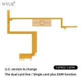 WYLIE Dual Card Flex Ca‮lb‬e for iPhone 16 Plus Pro Max US Version Built-in Dual Card Ribbon Cable Layering Card Sticker Tools