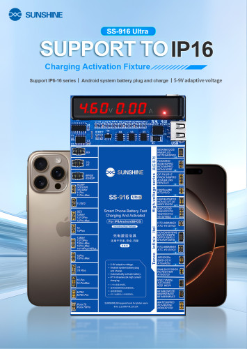 SUNSHINE SS-916 Ultra Charging Activation Fixture for IP 6-16PM Android Activate Battery Current  Voltage Detection Tool