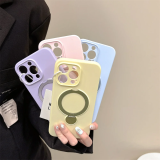 Liquid Silicone Magnetic Ring Holder Stand Case For iPhone 17 Air 16 15 13 14 Pro Max Plus Matte For Magsafe Lens Protector Armor Cover