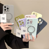 Liquid Silicone Magnetic Ring Holder Stand Case For iPhone 17 Air 16 15 13 14 Pro Max Plus Matte For Magsafe Lens Protector Armor Cover