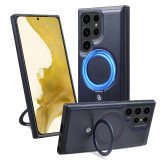 Wireless Charging Leather Case For Magsafe For Samsung Galaxy S24 Ultra S23 Plus S22 Magnetic Holder Foldable KickStand Cover