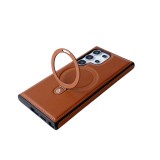 Wireless Charging Leather Case For Magsafe For Samsung Galaxy S24 Ultra S23 Plus S22 Magnetic Holder Foldable KickStand Cover