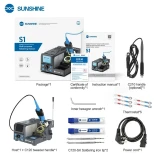Sunshine S1 Precision Soldering Station Tweezers Rework Station For Micro Component, 4 Preset Channel, 2Pcs C210-SK Cartridge
