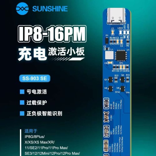 SUNSHINE SS-903 SE IP8-16PM Charging activation board Disassembly-Free Battery Charging Activation Board For Ip 8-16PM With PD Fast Charging, Activated Battery
