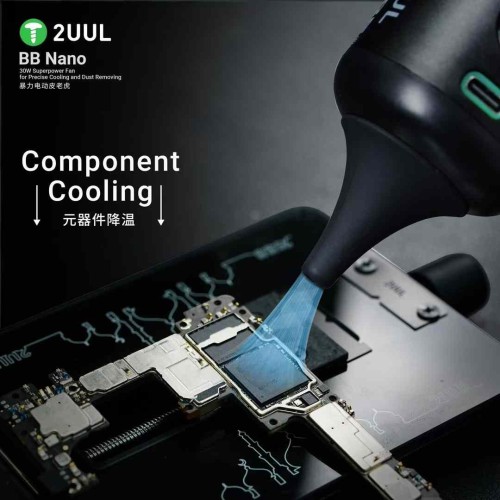 2UUL DA90 BB Nano Violent Electric Air Blowing Rechargeable Fan for Rapid Cooling for Mobile Motherboard Components