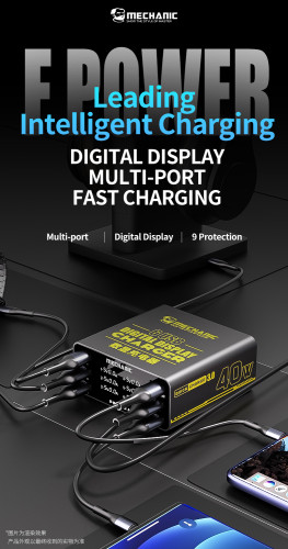 Mechanic F-Power 6 Fast Charging Station 6 Port Stable Output QC3.0 USB Desktop Charger for Phone Electronic Device Charging