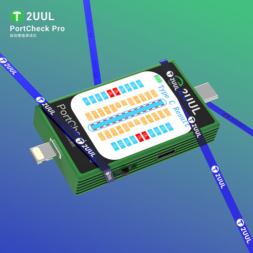 2UUL PW31 Mobile Phones Tail Plug Comprehensive Tester 5V~2A for Type-c lighting Phone Automatic Scanning Detection Repair tools