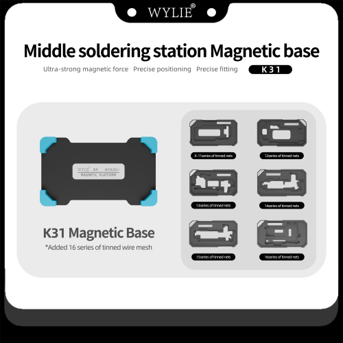 Wylie BGA Reballing Stencil Middle Layer Planting Tin Platform for iPhone X-16 Pro Max Motherboard Middle Frame Repair tools set