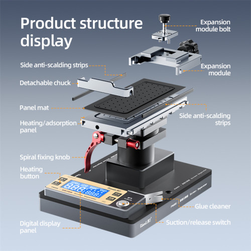 QIANLI PM86 Universal LCD Screen Separating Machine for Mobile Phone Maintenance Curved Straight Screen Disassembly Separator