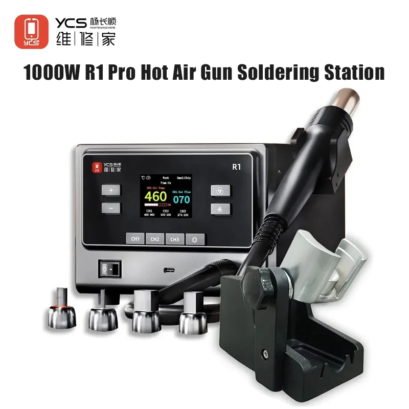 YCS R1 Pro Intelligent Soldering Station 1000W Hot Air Gun with 4 ...