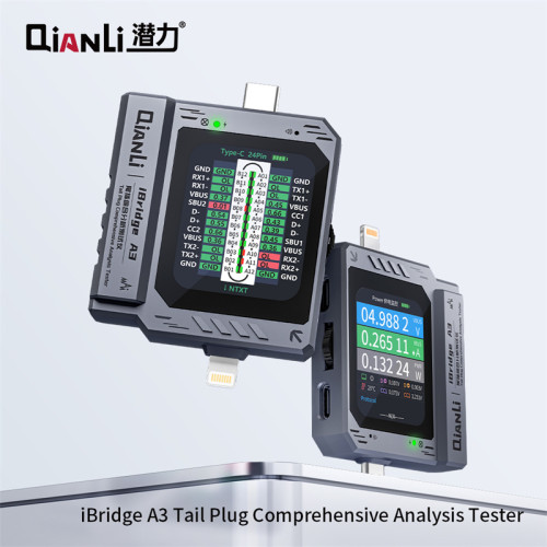 QIANLI iBridge A3 Mobile Phone Tail Plug Comprehensive Analysis Tester Portable  Automatic Scan Detection Instrument