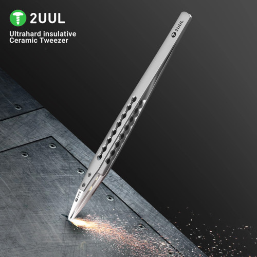 2UUL TW31 Ultrahard insulative Ceramic Tweezer for Precise Phone Board Repair Anti-Static Anti-Static Clamping Tweezers