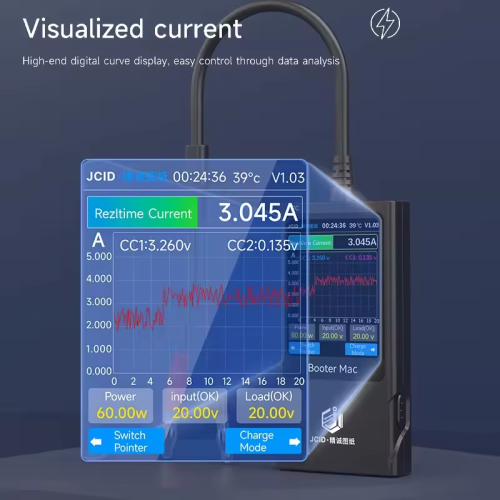 JC iBooter Mac Analyzer Precision Fault Diagnosis Boot Voltage Current Voltage Real-time Graph Display 2008-2024 MacBook Repair