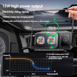 15W Universal Car Phone Wireless Charger Holder 360° Rotation Mount for Samsung Galaxy Fold 6 5 4 3 Z Flip S25 S24 Iphone 16 15
