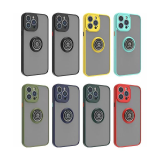 Matte Hard PC Magnet Holder Ring Shockproof Coque For Apple iPhone 16 15 14 Pro Case Soft Edge Protect Cover aifone 14Pro Max 14 Plus