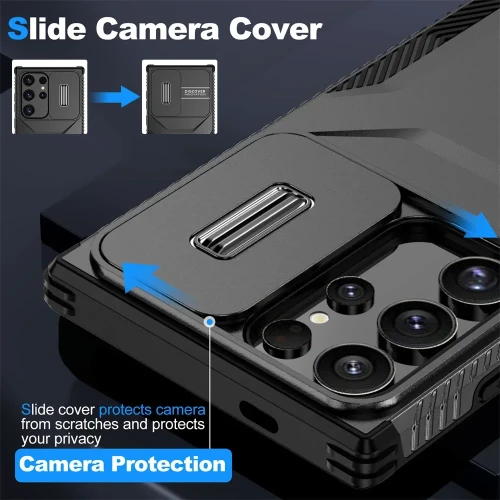 Case For Samsung Galaxy S25 S24 S23 Ultra Plus FE A55 A35 A56 A36 5G Military Grade Shockproof Protective Slide Camera Cover