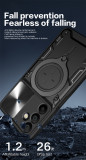 Armor Metal Ring Stand Phone Cases For Samsung Galaxy A06 A16 A26 A36 A56 5G Case Slide Camera Protection Shockproof Back Cover