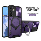 Armor Metal Ring Stand Phone Cases For Samsung Galaxy A06 A16 A26 A36 A56 5G Case Slide Camera Protection Shockproof Back Cover