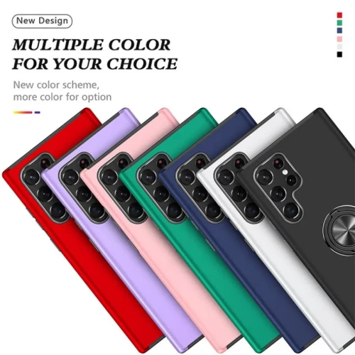 Ring Holder Phone Case for Samsung Galaxy S25 S24 Ultra S23 FE S22 S21 Plus A15 A25 A35 A55 A05 A16 A06 A36 A56 Hard Shell Cover