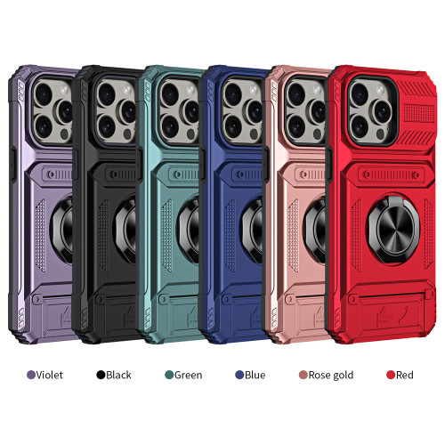 Cards Holder Hybrid Defender Case for iPhone 15 Pro Max 15 14 13 11 Magnetic Ring Stand Funda iPhone 15 Pro 14 Plus