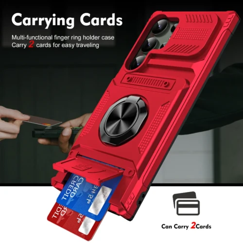 Case For Samsung A14 A15 25 35  S24 Ultra Plus FE Magnetic Rotated Ring Kickstand Heavy Duty Drop Protection Wallet Cover