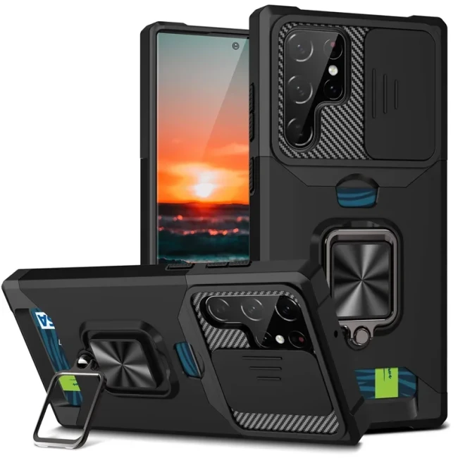 Shockproof Armor for Samsung Galaxy A56 A36 A26 A16 A06 A15 A25 A35 A55 5G A14 A34 A53 A54 A72 A82 4G Case Cover Card Magnetic With Ring