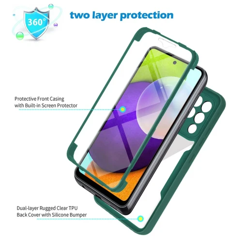 360 Clear Case for Samsung Galaxy S21 S22 S23 Plus Ultra A13 A53 A33 A73 A23 A54 5G A71 A82 M22 M33  M52 M53  Core 5G Screen Full Protection Cover