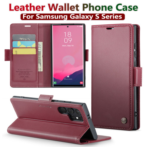 For Samsung S25 Ultra S24 S23 Case Samsung Galaxy S22 S21 Note10 20 Herder Luxury Business Leather Wallet Flip Cover