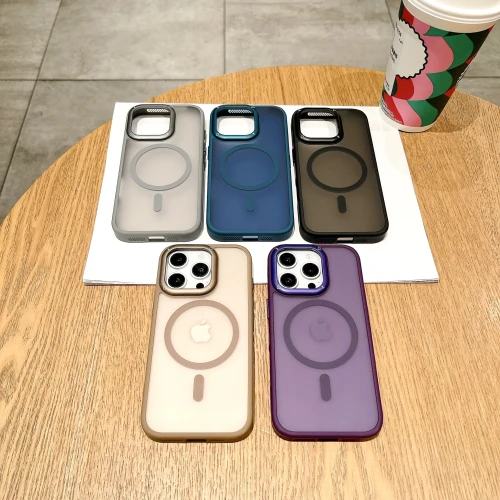 Luxury magnetic titanium matte case for iPhone 17 Air 16 15 14 13 12 11 Pro Max Plus, cooling frame for Magsafe matte protective case