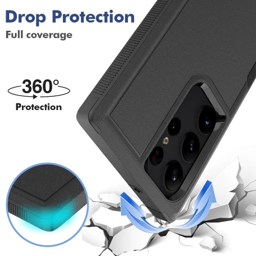 Heavy Duty Armor Rugged Shockproof Phone Case for Samsung Galaxy S25 Ultra S24 Plus S23 FE S22 S21 TPU+PC Otter Back Cover Box