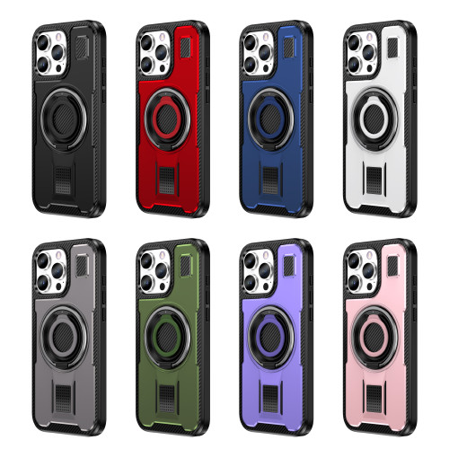 Heavy-duty Armored 2-in-1 Fall-proof Case For Apple iphone 16 15 14 13 12 Pro Max Plus 360° Swivel Stand Phone Case