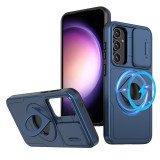 Defender Magnetic Bracket Holder Case For Samsung S25 S24 S23 S22 S21 Ultra  FE A54 A25 A35 A55 A15 A05S Push Pull Slide Camera Cover