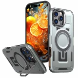 For MagSafe Magnetic Shield Frame Holder Kickstand Phone Case For iPhone 17  Air 16 Pro Max 15 14 Plus 13 12 11 XR Protective Back Cover