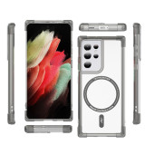 Clear Magnetic Case For Samsung S21 S22 S23 S24 S25 Ultra Note 20 Ultra Wireless Charging Magsafe Transparent Anti fall Cover