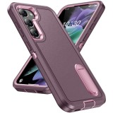 Rugged Phone Case For Samsung S25 S24 S23 Ultra S22 Plus A03 A06 A13 A14 A15 A16 A26 A36 A53 A54 3 Layers Bumper Hybrid PC+TPU Function Shockproof Back Cover With Bracket